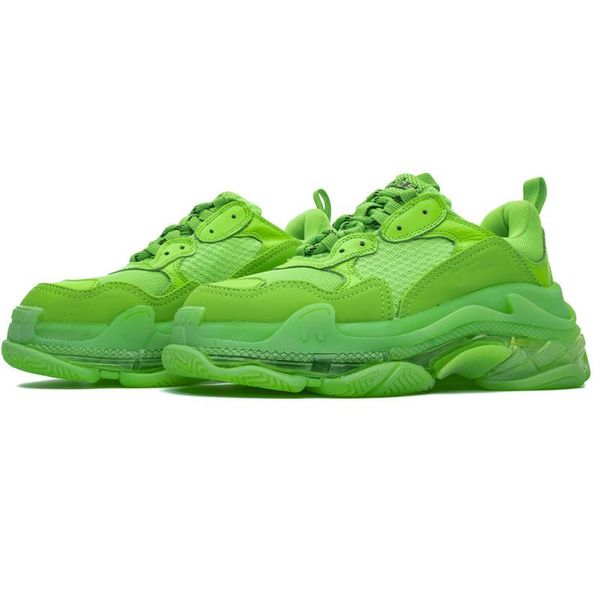 

paris triple-s 17fw crystal bottom green luxury dad shoes platform triple s sneakers for mens women vintage kanye old grandpa trainer c000, Black