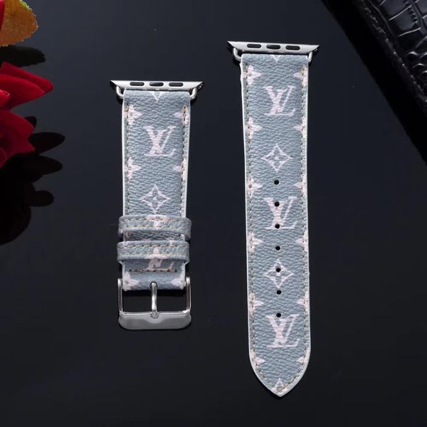 

designer luxury watch band for apple watch series5 4 straps iwatch for 38mm 42mm 40mm 44mm size series 321 bands leather wristband