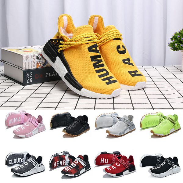 

Human Race chaussures 2019 New Yellow Black Green Sports Running Shoes Fashion Designer Flats Loafers Utility Pharrell Williams HU Trainers