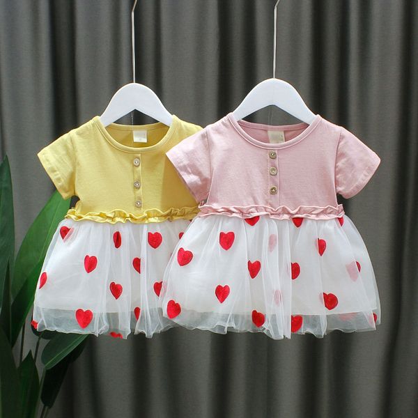

baby girls dress summer clothes newborn baby dresses for girls cotton birthday party dress girl clothes infant clothing, Red;yellow