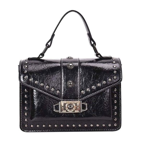 

fashion single shoulder bag fashion broadband rivet small square package messenger bags women bags new
