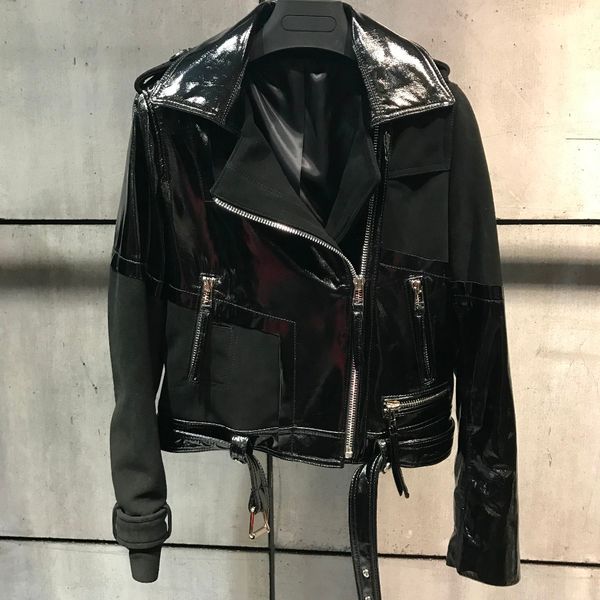 

ladies genuine leather jacket fashion autumn women leather coat jacket, Black