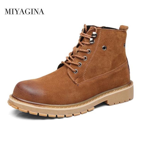 

miyagina men's boots waterproof footwear new autumn spring ankle boots for men fashion leather big size 38~46, Black