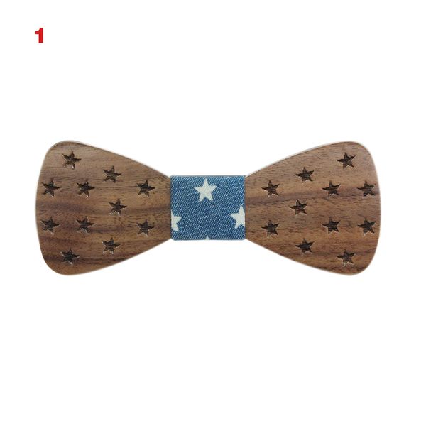 

children kids wood bow tie carving stars butterfly wooden bowtie wedding party accessories ser88, Red;brown