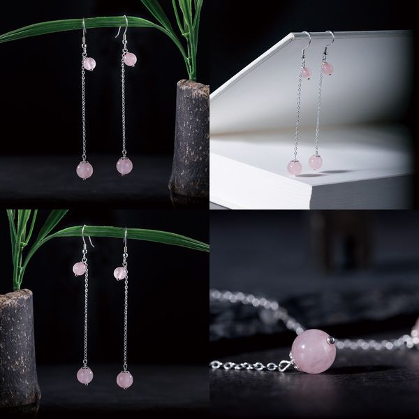 

925 new white lady prime element s silver natural powder rain and dew initial knots earrings antique diy manual earring product, Golden