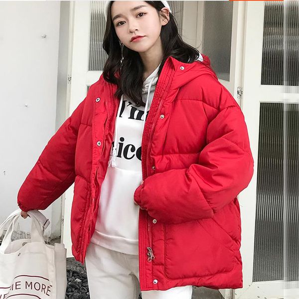

new winter women jackets 2019 fashion parka hooded winter jacket with belt loose coat women button down jacket ladies q958, Tan;black