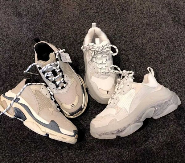 

fashion triple s designer shoes luxury clear sole men causal shoes 17fw paris vintage dad shoes black burgundy green air clunky balenciaga
