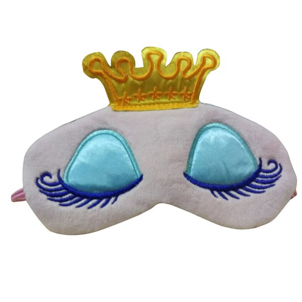 

1pc princess crown cute eyes cover eyeshade eyepatch travel sleeping blindfold shade eye mask portable pink/blue color