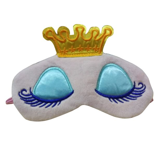 1PC Princess Crown Cute Eyes Cover Eyeshade Eyepatch Travel Sleeping Blindfold Ombra Maschera per gli occhi Portatile Colore rosa / blu