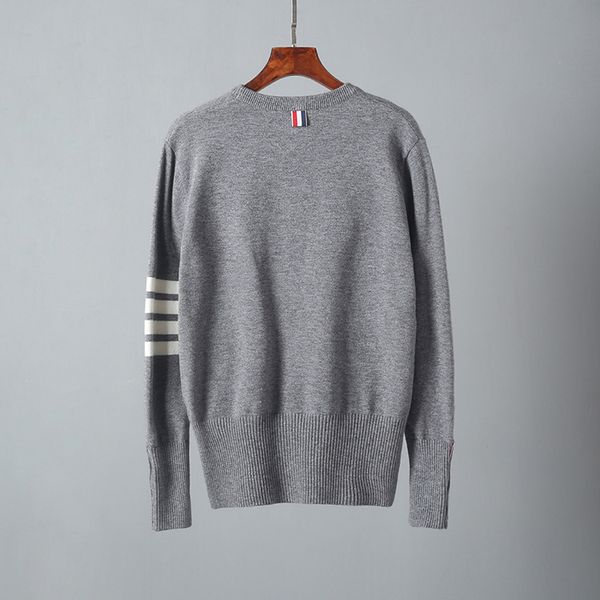 

2020 fashion tb brand sweaters men women slim fit o-neck pullovers clothing striped wool cotton couples winter casual coat, White;black