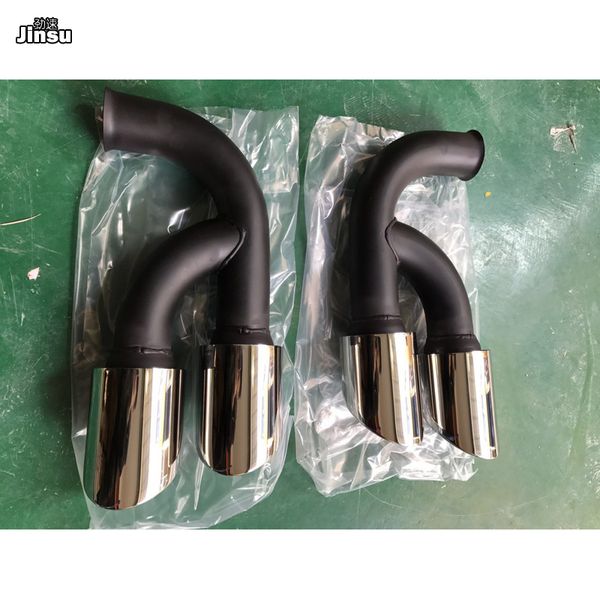 

electroplate tail pipe exhaust tips muffler for 958.1 v6 v8 2011 - 2014 s gts stainless steel mufflers