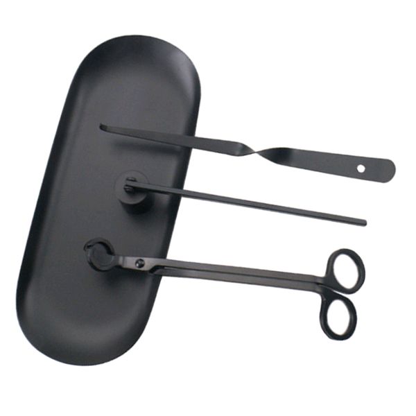 

candle accessory set candle wick trimmer 4pcs shear + cover + hook + tray