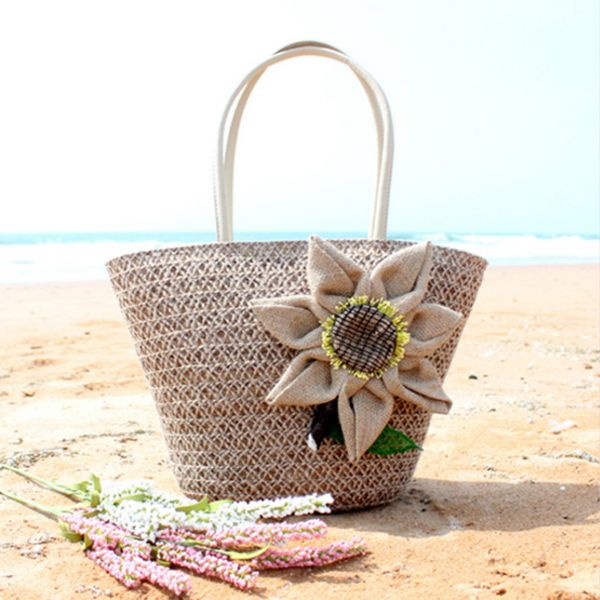 

new style sunflower small fresh grass woven bag woven bag beach women's