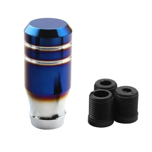 

8cm 3 \"blue burned aluminum gear shift knob universal head