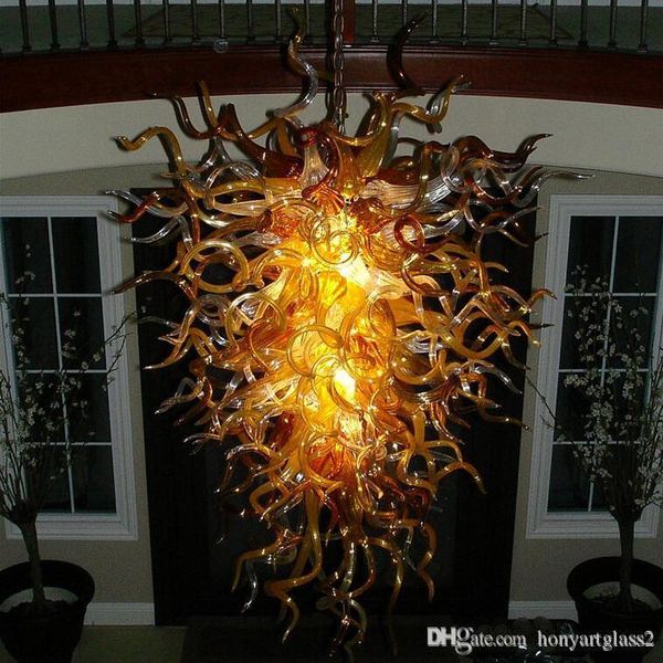 

warm golden lamps led pendant lamps european style modern blown glass chandelier lighting