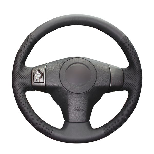 

hand-stitched diy black pu artificial leather car steering wheel cover for yaris vios rav4 2006-2009 scion xb 2008
