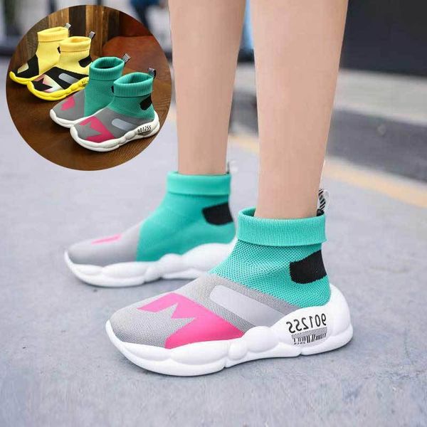 

casual shoe boys fashion sport runing shoes kids student school sock shoes girls footwear autumn #7 t200421, Black;red