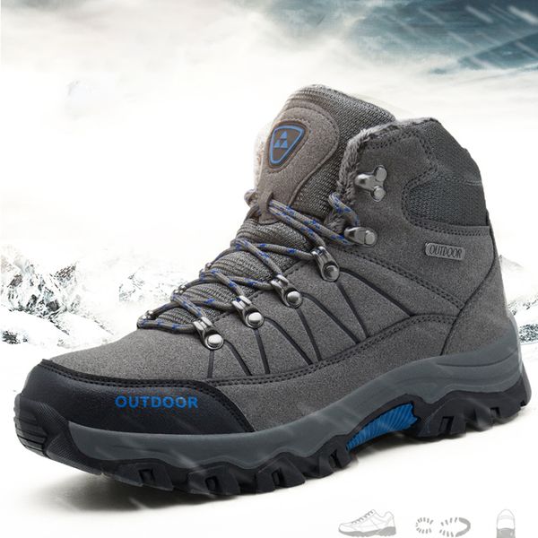 

2019 men plush hiking shoes men sport shoes outdoor jogging trekking sneakers non-slip wear-resistant travel large size 46