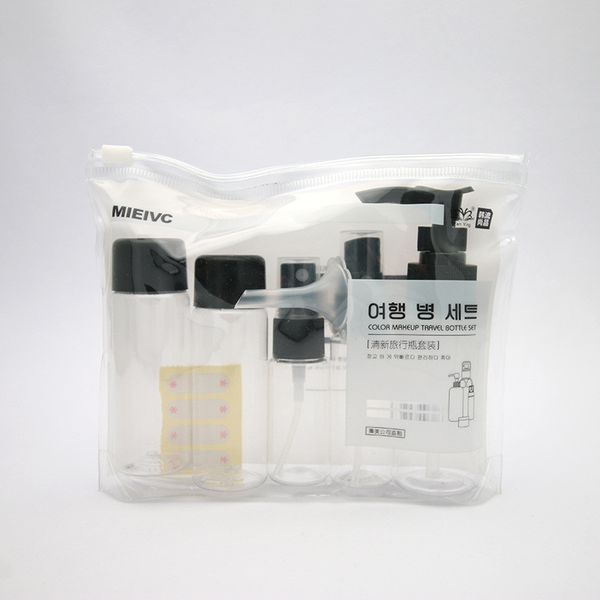 

portable 7pcs/set transparent plasic travel kit make up spray bottle refillable bottles cosmetic bottlesdropship