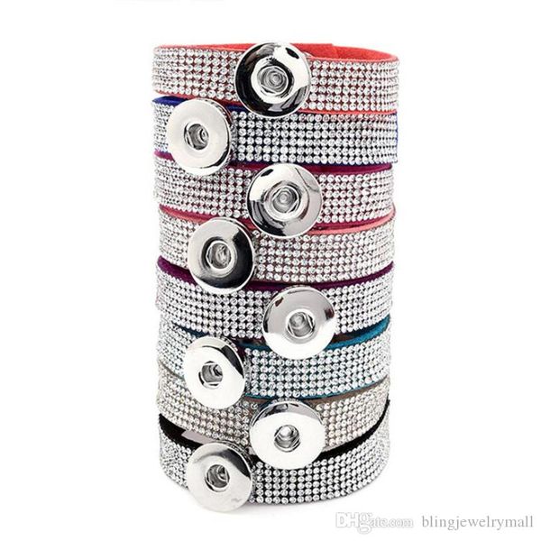 

8 colors pu leather snap bracelets for men diy metal button bracelet watches women one direction (fit 18mm 20mm snap) sz0036, Golden;silver
