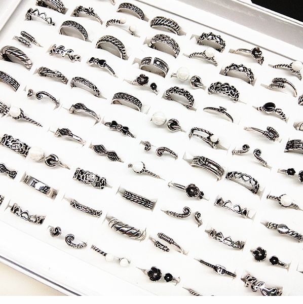 Großhandel 100 teile/los Silber frauen Ringe Böhmischen Stil Damen Mädchen Finger joint Ring partei Schmuck nagelneu tropfenverschiffen