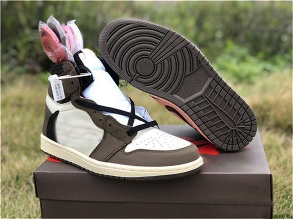 

2020 fashion 1 high travis scotts og ts sp 3m basketball shoes cactus jack dark mocha cd4487 -100 authentic sports shoes size 7 -13, Black