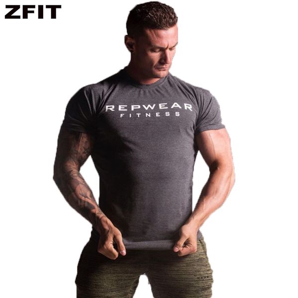 

zfit mens run jogging sports cotton t-shirt man gym fitness bodybuilding short sleeve t shirt male workout training tee, Black;blue