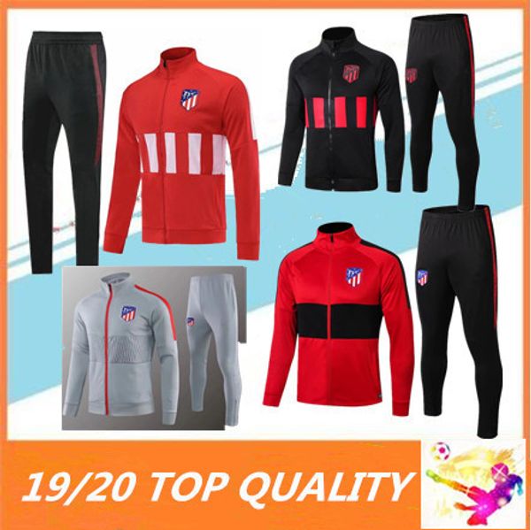

2019 2020 atletico soccer jacket training suit griezmann ftorres koke 2019/20 maillot de football jacket long zipper tracksuit, Black