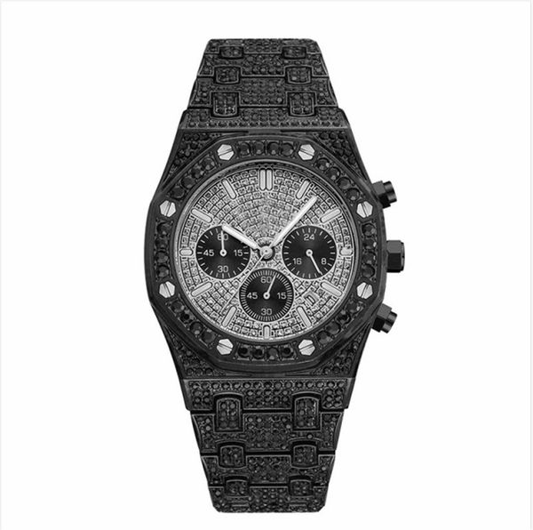 

womens mens luxe wach fashion diamonds stainless steel clock quartz movement waterproof watches men's fashion wristwatches 02, Slivery;brown