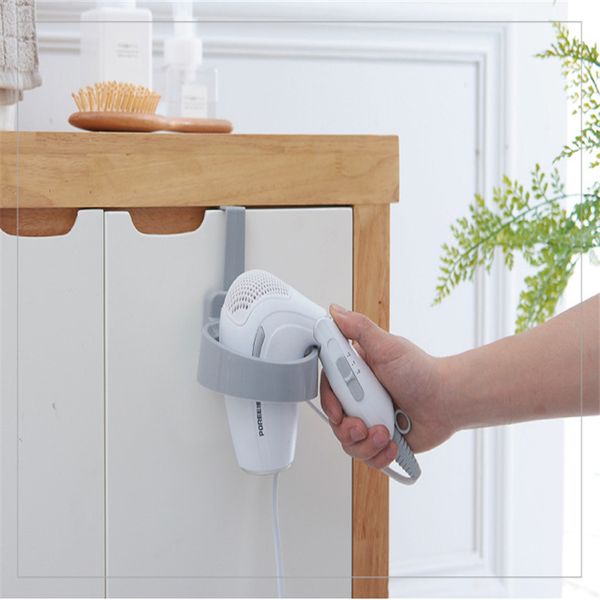 

1pc creative bathroom cabinet door back hair dryer rack punch-storage rack bathroom hair dryer hanging nail-free