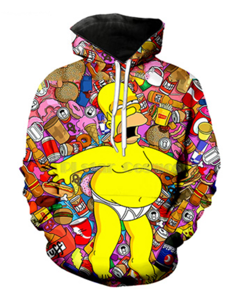 

2019 simpsons cartoon character fashion women men 3d printing pullovers outerwear hoodies casual hip hop a407, Black