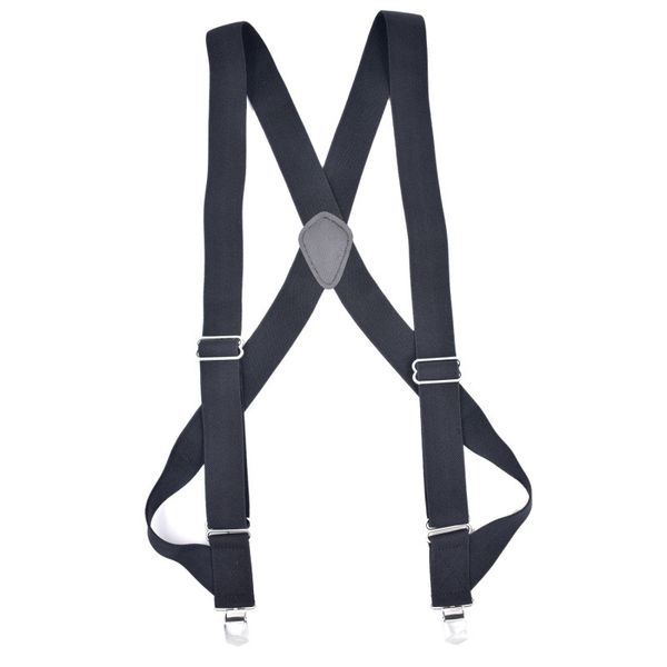 

2019 new european and american new men's outdoor work harness monochrome casual pants suspenders with 2 clips adjustable, Black;white