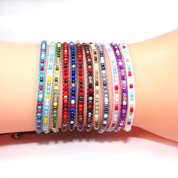 

2019 meters bead woven bracelet female handmade bracelet jewelry colorful boho wind, Golden;silver