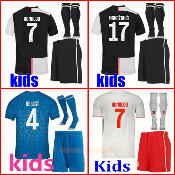 

Juventu occer jer ey kid kit et 2019 2020 ronaldo 19 20 dybala ram ey mandzukic boy football hirt uniform juve maglia with ock, Black;red