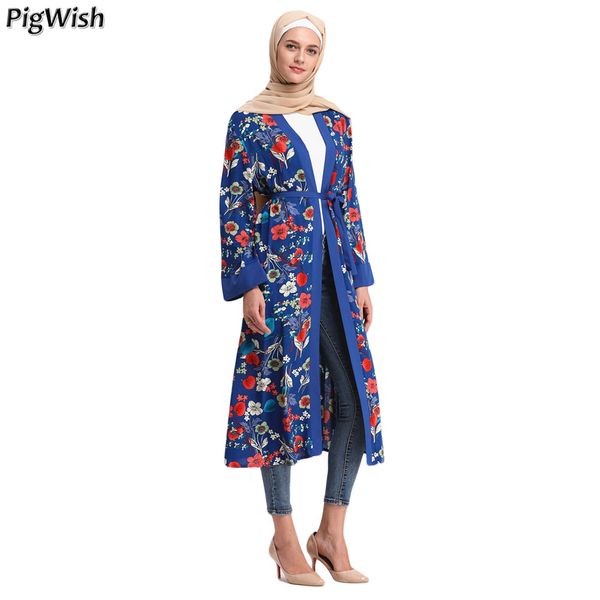 

abaya dubai arabic islam ramadan kaftan muslim dress women print patchwork cardigan robe musulmane turkish kimono islamic, Red