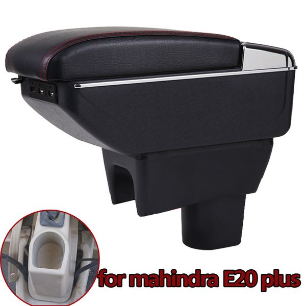 

for mahindra e20 plus armrest box rotatable center centre console storage box with cup holder ashtray usb interface car-styling