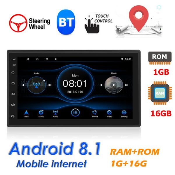 

android 8.1 car gps 7 inch touch screen fm radio stereo wifi bluetooth head unit for outdoor personal car ornaments