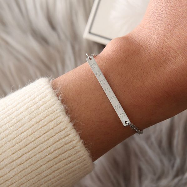 

stainles steel fashion 3 colors goddess letter bracelet bangle for women adjustable bracelets pulseras mujer jewelry party, Golden;silver