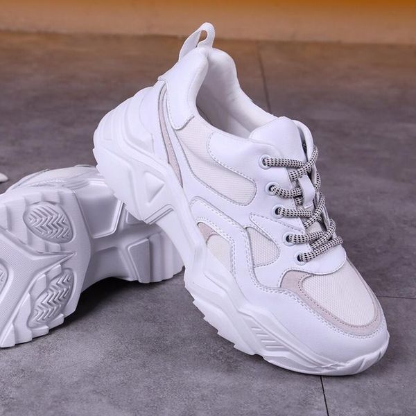 

new winter designer shoe lightweight women shoes men's leather lace up platform oversized sole sneakers white beige casual shoes with b, Black