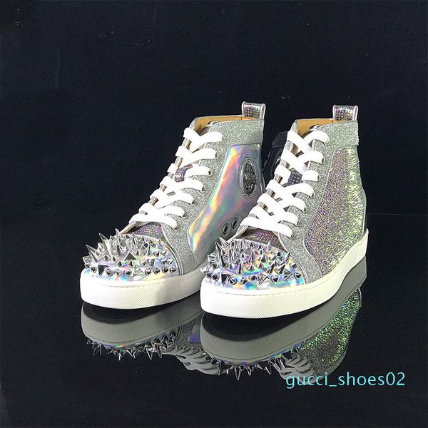 

designer men women chaussures studded spike sneakers triple black white red leather suede flat bottoms casual shoe 35-46 vintage g02