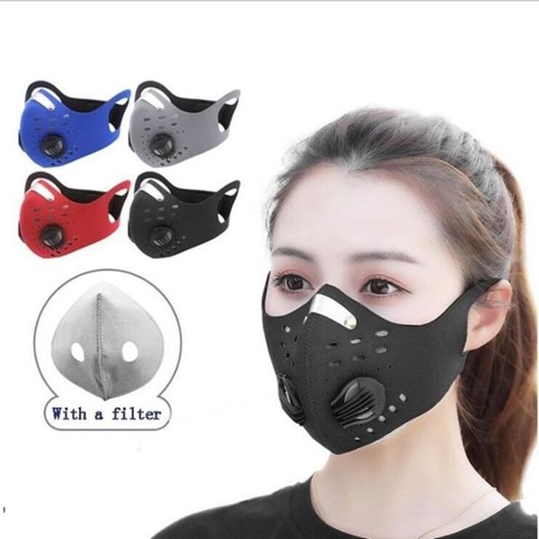 

face mask cycling mask dust-proof windproof anti-fog activated carbon breathing valve masks reusable riding mask with filters lxl1425q