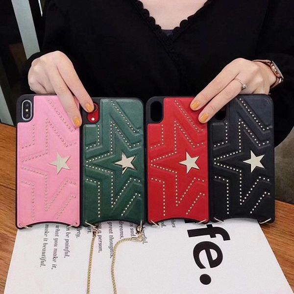 

fashion five-pointed star mobile phone case for iphone xsmax xr x xs diagonal cross strap for iphone11 pro max 78 plus cover