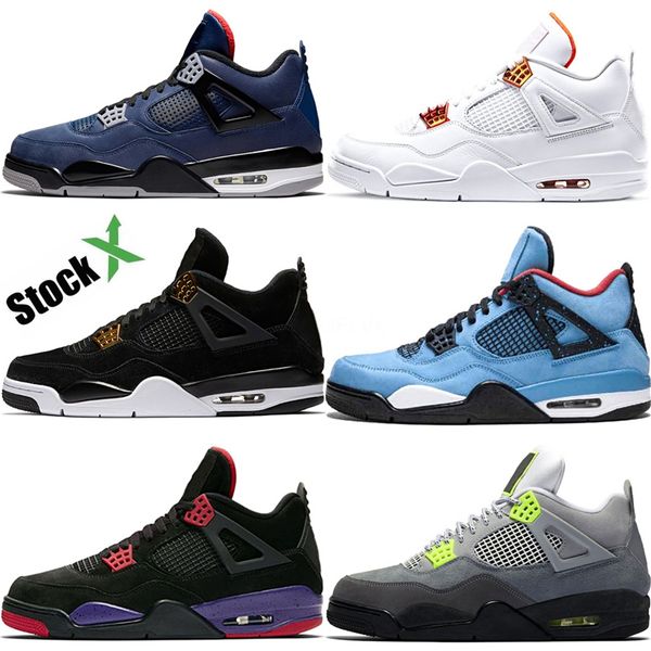 

new style travis x jumpman 4 houston green ostrich veins men basketball shoes 4s cactus jack black red mens designer sports sneaker #870