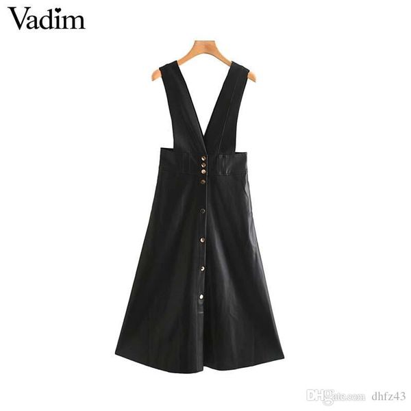

hj women chic pu leather midi skirt buttons decorate female basic stylish black a line mid calf skirts mujer
