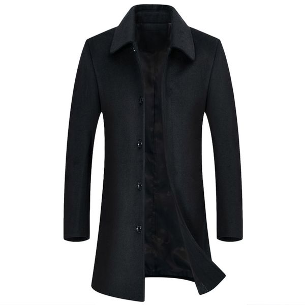 

8xl 7xl big plus size jackets & coats single breasted casual mens wool jackets full winter for male wool overcoat, Black