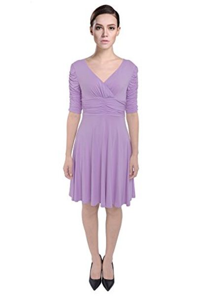 

pattycandy womens classy half sleeve wrapped cocktail dress, xs-5xl, Black;gray