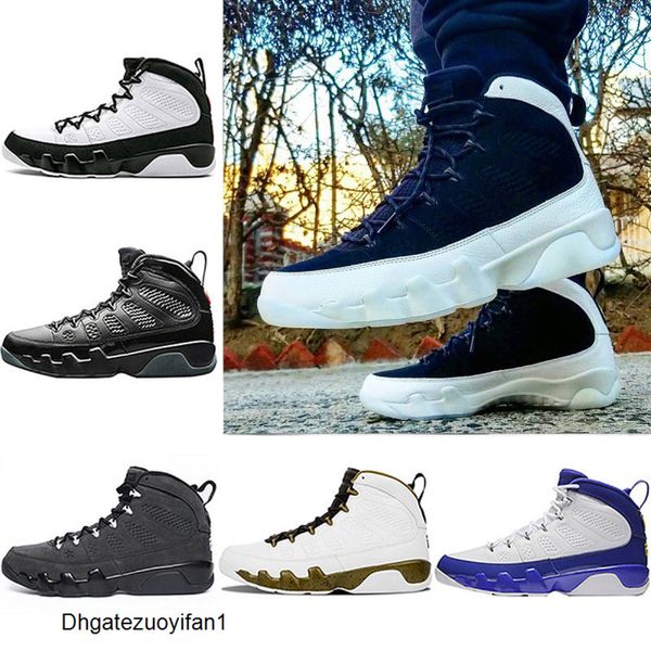 

new mens 9 9s bred la basketball shoes space jam black white the spirit tour yellow men sports trainers sneakers size 8-13