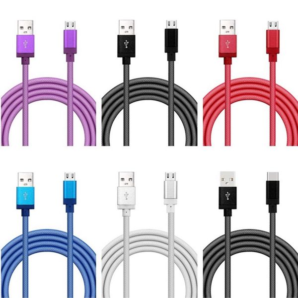 

fast quick charging type c micro usb cable 1m 2m 3m od5.0 thicker braided alloy fabric usb c cables for samsung s8 s9 s10 s11 note 10 lg pc