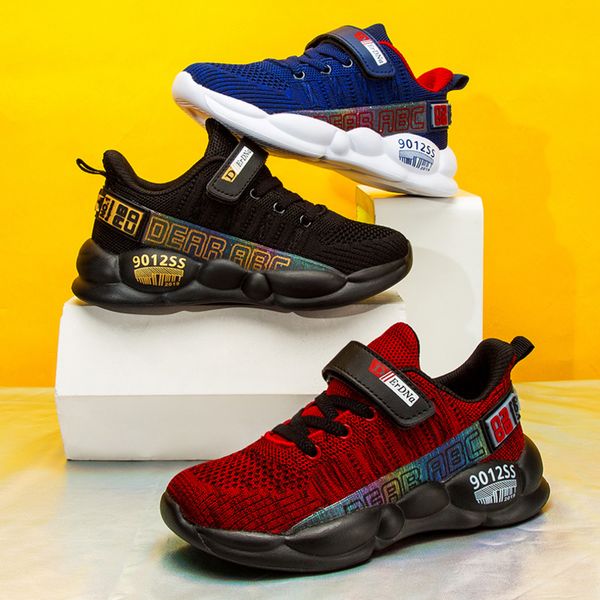 

childrens shoes flying fabric boys sport shoes breathable hook&loop outdoor kids sneakers boy running fashion casual