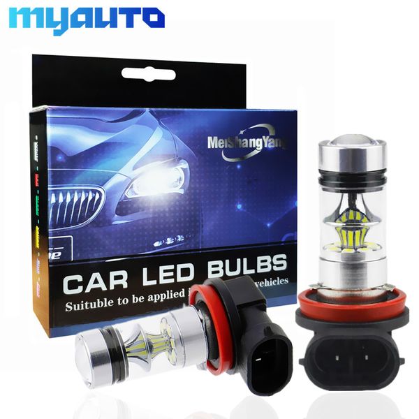 

2pcs h11 h8 led fog light bulbs 9005 hb3 hb4 9006 car daytime running lights auto drl driving lamp 12v 24v 6000k 100w white